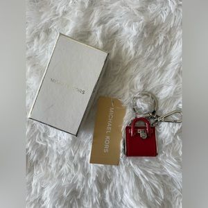 Michael Kors Hamilton Key FOB Charm - Red/Silver